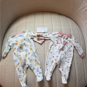 0-3 Months Pink Floral "Little Lady" One-Piece Pajama